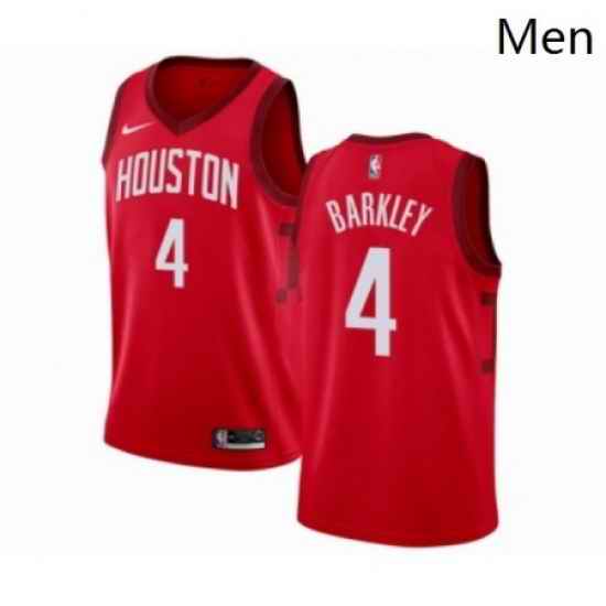 Mens Nike Houston Rockets 4 Charles Barkley Red Swingman Jersey Earned Edition